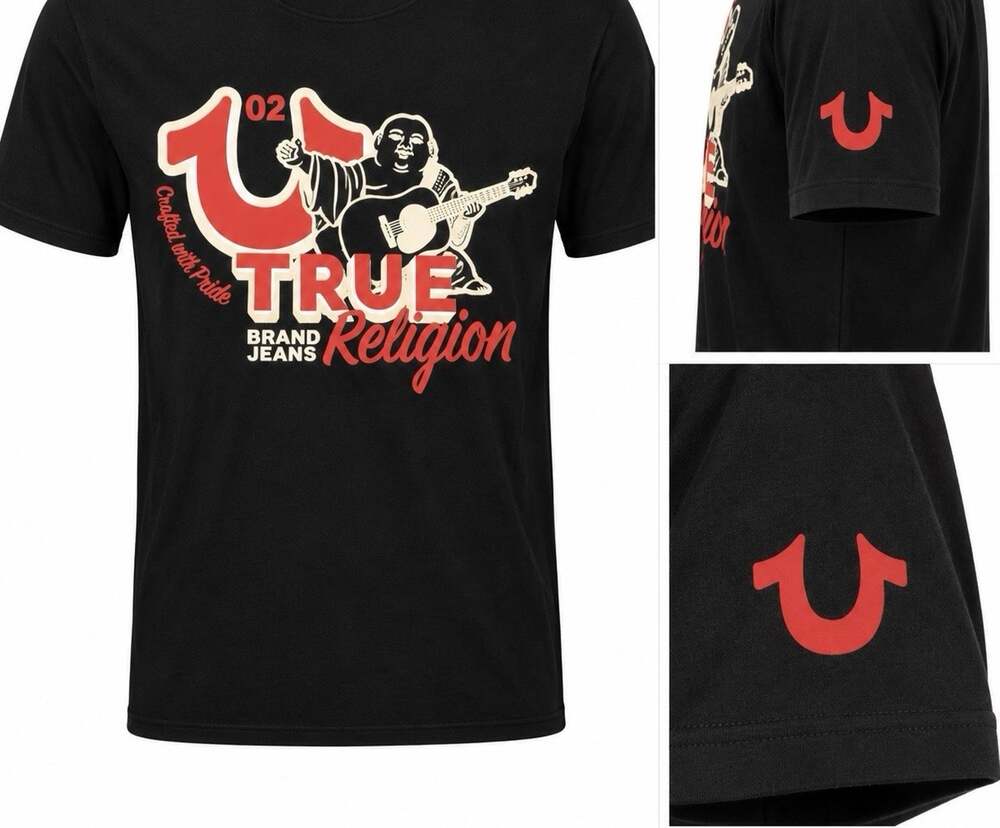 True Religion Mens 3XL HS Buddha SS Graphic Tee Black New With Tags New